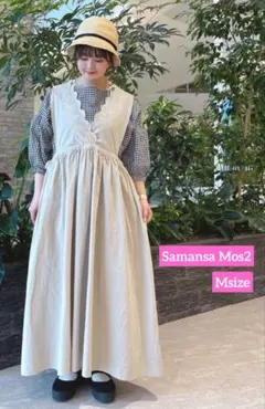 ４／18まで※Samansa Mos2※綿麻スカラップノースリーブワンピース