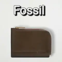 Fossil フォッシル コインケース レザー ジップ カードケース ブラウン