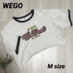 WEGO リンガーTシャツ【M】ショート丈 ホワイト 白T ウィゴー