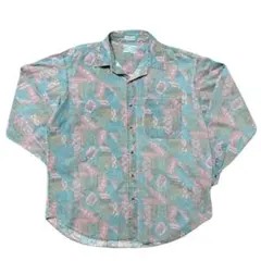 MONTE CARLO（モンテカルロ） ペイズリー柄 シャツ 青緑 ヴィンテージ
