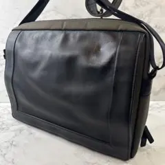 LANVIN collection ランバン 本革 レザー切替 ショルダーバッグ