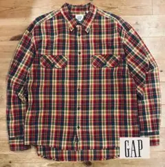 シャツ 古着 90s OLD GAP ギャップ L チェック 極美品 インド製