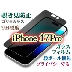 プライバシー守る！【iPhone17Pro】覗き見防止★強化ガラスフィルム