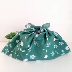 あずま袋◆手拭い◆エコバック◆コンビニバック◆ハンドメイド【シマエナガ緑】