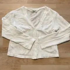 COMME CA DU MODE ホワイトカーディガン　白　薄手　130