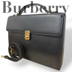 バーバリー　ハンドバッグ　ショルダーバッグ　2WAY　レザー　ノバチェック　黒