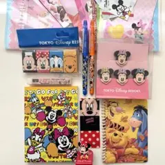 【ディズニー 文房具まとめ売り】クリアファイル クリップ 消しゴム メモ