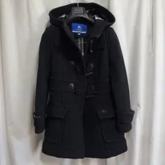 BURBERRY ブラック ダッフルコート ウールジャケット ノバチェック