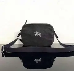 90s OLD STUSSY ショルダーバッグナイロン 黒Y2Kサコッシュ 希少 