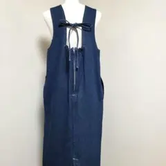 デニム　 Vネック　ジャンスカ　ゆるだぼ