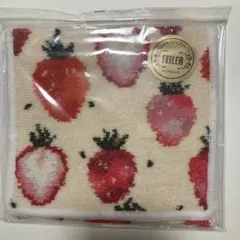 【新品未使用】フェイラーハンカチポーチ　ストロベリードット　アイボリー
