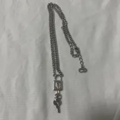 シルバー ロック 鍵 ネックレス　dior