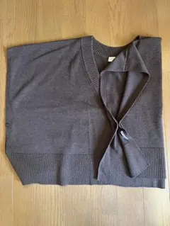 ダークブラウン Vネック ニットベスト