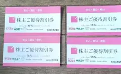 カンセキ ワイルドワン等 株主優待券15％割引 期限11月30日 2枚 匿名