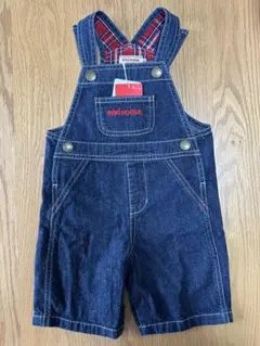 新品 ミキハウス　７分丈オーバーオール　デニム　80
