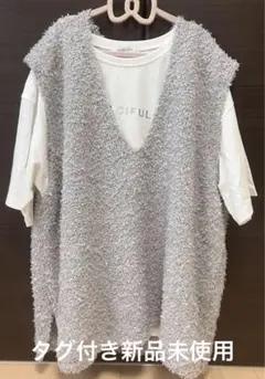 未使用品 美品 グローバルワーク フェザータッチベスト＆Tシャツセット Lサイズ