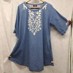 デニム チュニック ART MRKET アジアン エスニック 刺繍