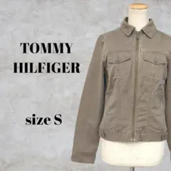〇　TOMMY HILFIGER　ダック地ジップジャケット　S　ブラウンのサムネイル