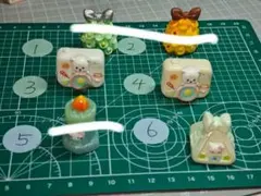 くまのデザイン デコレーションパーツ 6個セット