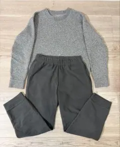 ユニクロ フリース 上下セット メンズ S グレー ルームウェア