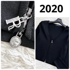 美品✨ルネ Rロゴビジューカーディガン ニット 36 黒 2020 ダブルジップのサムネイル