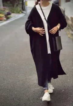 antiquaワイドトッパーロングカーディガン