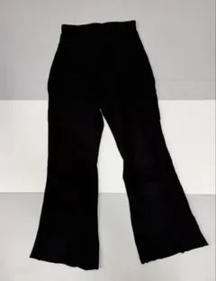 リブニットパンツ ブラック M
