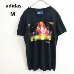 adidas アディダス ロゴ Tシャツ ブラック 黒 M 派手のサムネイル