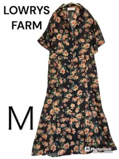 ❤︎ LOWRYS FARM❤︎花柄❤︎ロングワンピース❤︎半袖❤︎Ｍ❤︎襟付き❤︎大人っぽい
