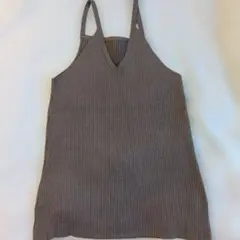 ローリーズファーム　キャミソール　リブニット　チュニック　グレージュ 　春秋
