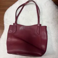 ZARA バーガンディ トートバッグ