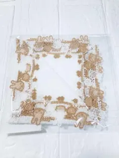 近沢レース店 ミッフィー バイカラーハンカチ ホワイト タオルハンカチ