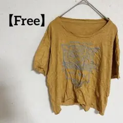 ✨一点限り✨【Free】マスタード 半袖Tシャツ　トップス　半袖　カジュアル