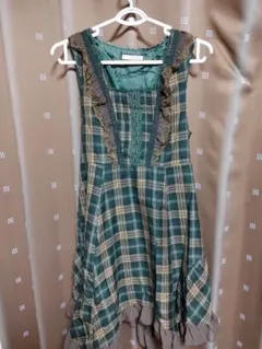 axes femme チェック柄ノースリーブワンピース