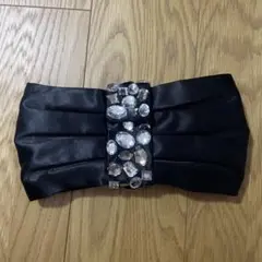 プルーム パーティー 2way サテン クラッチバッグ ビジュー リボン