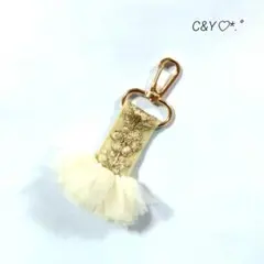 【ハンドメイド】インド刺繍リボンチャーム・キーホルダー⑪バッグチャーム