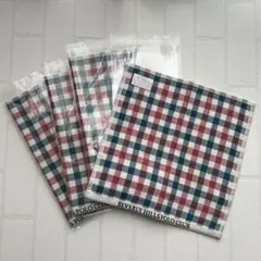 ビバリーヒルズポロクラブ タオルハンカチ 赤紺チェック（4枚）