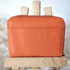 ミニ財布　財布　小銭　カードケース　おしゃれ　オレンジ　プレゼント　ファスナー