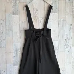 フィフス　レディースサロペットパンツ　ブラック　左右ポケットあり　Lのサムネイル