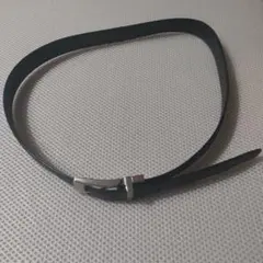 最終値下げ‼️黒レザーベルト シルバーバックル