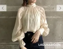 【ca42】LAGUNAMOON 2WAYボウタイブラウス シアー アイボリー