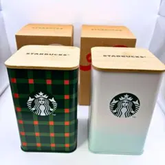 スターバックス オリジナル スクエアキャニスター 2個セット ホリデー