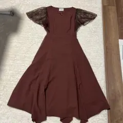 ボルドー ノースリーブ パーティードレス　AIMER