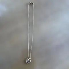 Italy SILVERぷっくり ハート型 ネックレス古着USEDヴィンテージ