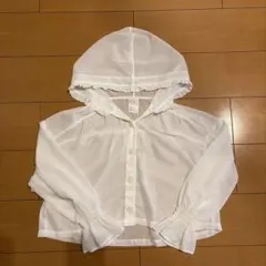 MEZZO PIANO フード付きシースルーカーディガン