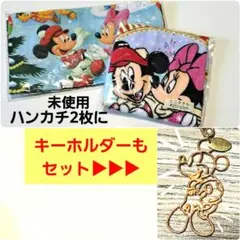 【未使用】東京ディズニーランド 2002 ハンカチ 2枚 (キーホルダーおまけ付