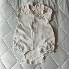 ホワイト 襟付きロンパース 50-60cm