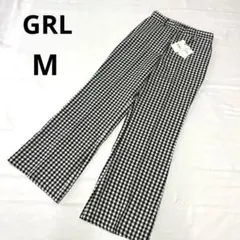 【新品タグ付き】GRL グレイル ギンガムチェックフレアパンツ Mサイズ 黒