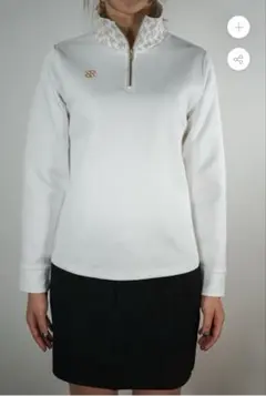 レザレクション ゴルフ ウェア ハーフジップ 長袖シャツ パープル ロゴ 