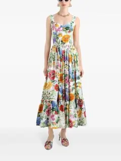 DOLCE&GABBANA ボタニカル柄 ノースリーブワンピース 36 - メルカリ